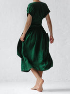 Leonie Linen Wrap Dress for Women – Elegant and Light Dress with Adjustable Cut, Summer