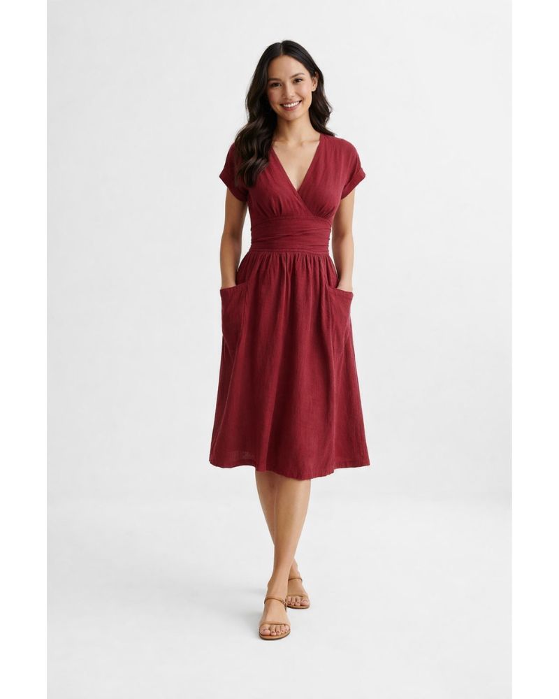 Lottie Linen Wrap Dress – Elegant Natural Linen Dress, Fresh and Comfortable