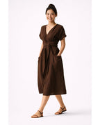 Lottie Linen Wrap Dress – Elegant Natural Linen Dress, Fresh and Comfortable