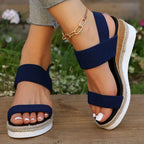 Anna Platform Sandals for Women – Elastic Straps & Comfortable Summer Sandals with Stylish Look
