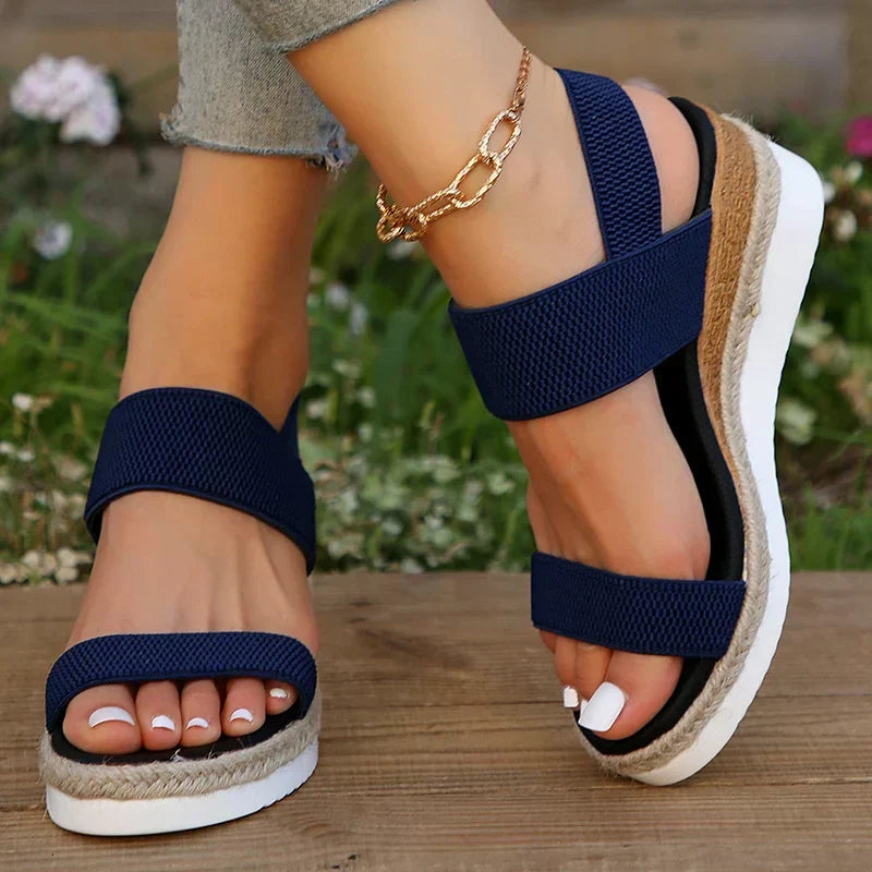 Anna Platform Sandals for Women – Elastic Straps & Comfortable Summer Sandals with Stylish Look