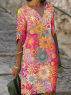 Brianna Boho Dress for Women – Summer Dress with Floral Print, Flowy Cut & Casual Chic Style