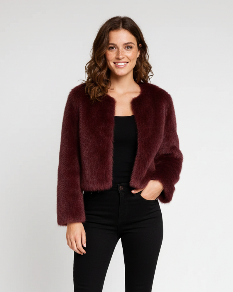 Millie Short Winter Jacket for Women – Structured Cut, Straight Line & Luxurious Elegance