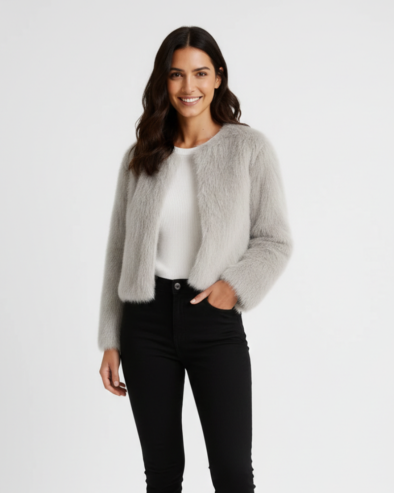 Millie Short Winter Jacket for Women – Structured Cut, Straight Line & Luxurious Elegance