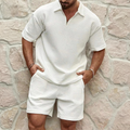 Silas Luxury Set for Men – Breathable Cotton Polo and Matching Shorts, Summer Comfort