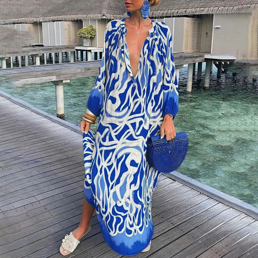 Amelia Boho Dress for Women – Summer Dress in Blended Cotton with Flattering Cut & Chic Style