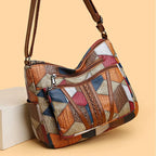 Marysol Handbag for Women – Patchwork Leather Bag with Mosaic Design & Handy Compartments