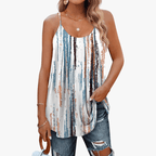 Jazzy Summer Top for Women – Adjustable Straps, Breathable Stretch Fabric & Gathered Loose Cut