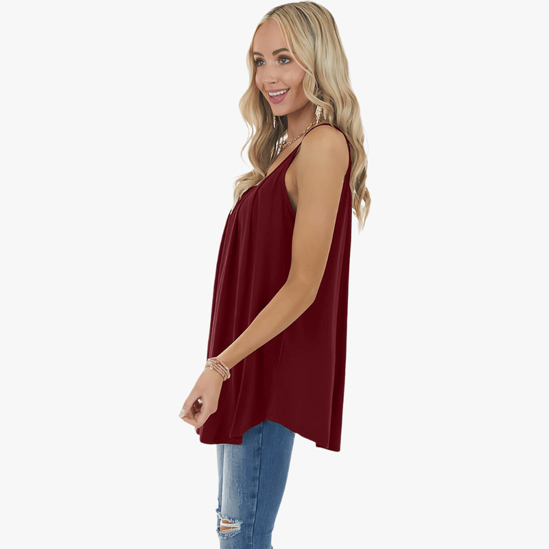 Jazzy Summer Top for Women – Adjustable Straps, Breathable Stretch Fabric & Gathered Loose Cut