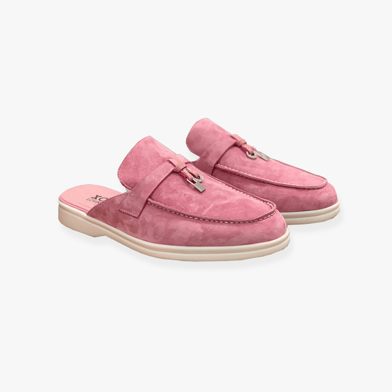Emary Mules for Women – Slip-On Mules with Buckle Detail & Chic Flat Comfort