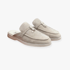 Emary Mules for Women – Slip-On Mules with Buckle Detail & Chic Flat Comfort