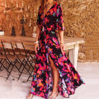 Ronja Long Dress for Women – Elegant Wrap Dress with Flattering Cut & Light Summer Design