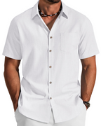 Noah Shirt for Men – Cotton Lyocell Short-Sleeve Shirt, Textured Summer Style