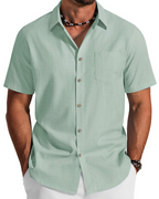 Noah Shirt for Men – Cotton Lyocell Short-Sleeve Shirt, Textured Summer Style