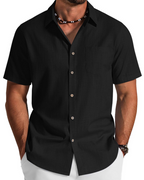 Noah Shirt for Men – Cotton Lyocell Short-Sleeve Shirt, Textured Summer Style