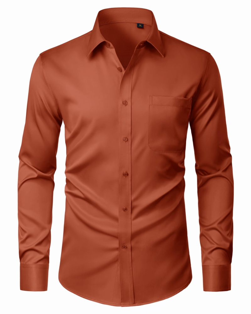 David Shirt for Men – Stain-Resistant Stretch Shirt, Wrinkle-Free & Long Sleeves