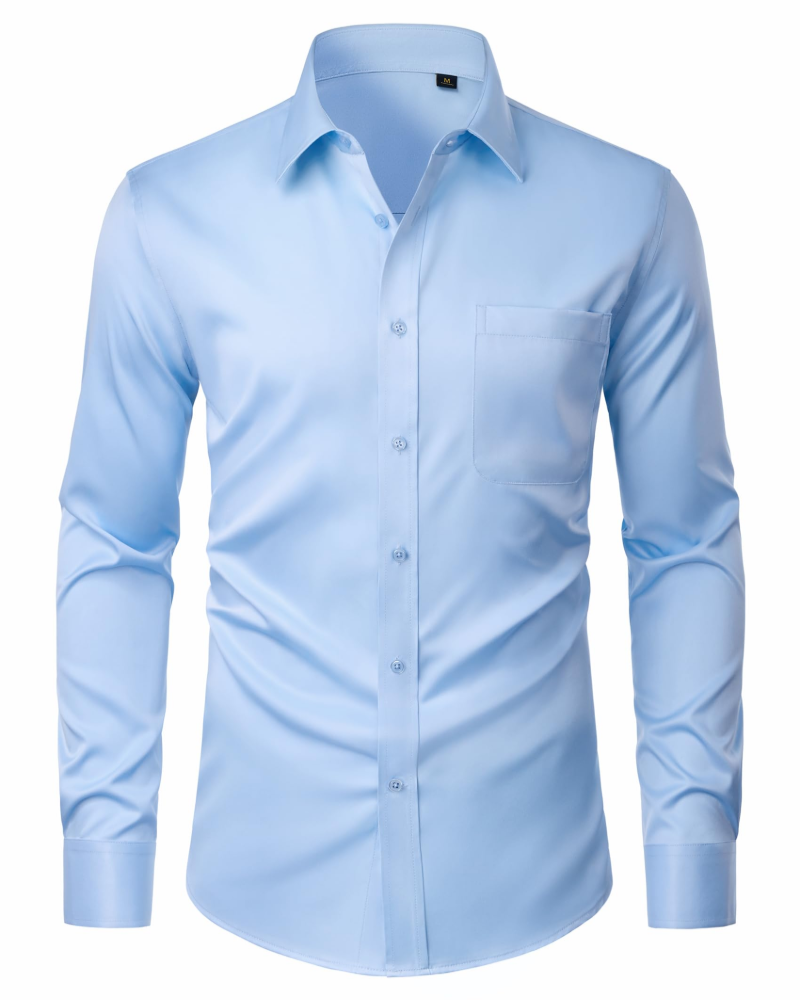David Shirt for Men – Stain-Resistant Stretch Shirt, Wrinkle-Free & Long Sleeves