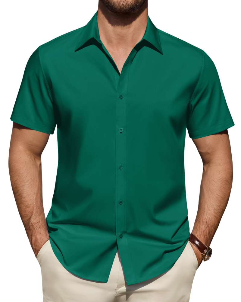 Julius Shirt for Men – Stain-Resistant Stretch Short-Sleeve Shirt, Business Style