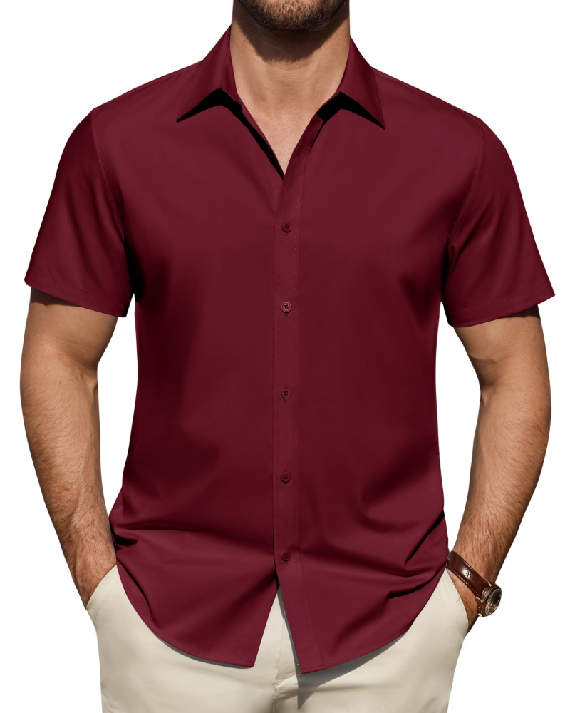 Julius Shirt for Men – Stain-Resistant Stretch Short-Sleeve Shirt, Business Style