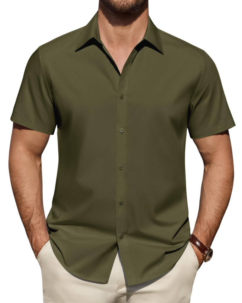 Julius Shirt for Men – Stain-Resistant Stretch Short-Sleeve Shirt, Business Style