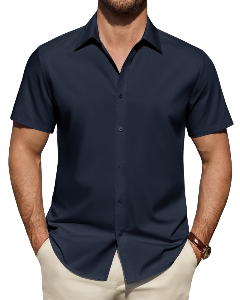 Julius Shirt for Men – Stain-Resistant Stretch Short-Sleeve Shirt, Business Style