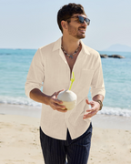 Hugo Shirt for Men – Cotton Linen Long-Sleeve Shirt, Light & Casual Chic Style