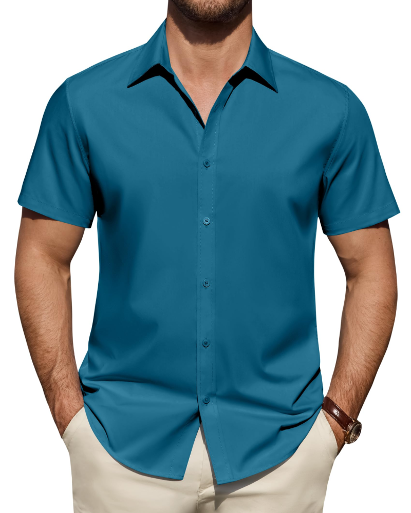 Julius Shirt for Men – Stain-Resistant Stretch Short-Sleeve Shirt, Business Style