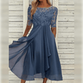 Melisande Elegant Dress for Women – Long Dress in Light Chiffon with Refined Drape