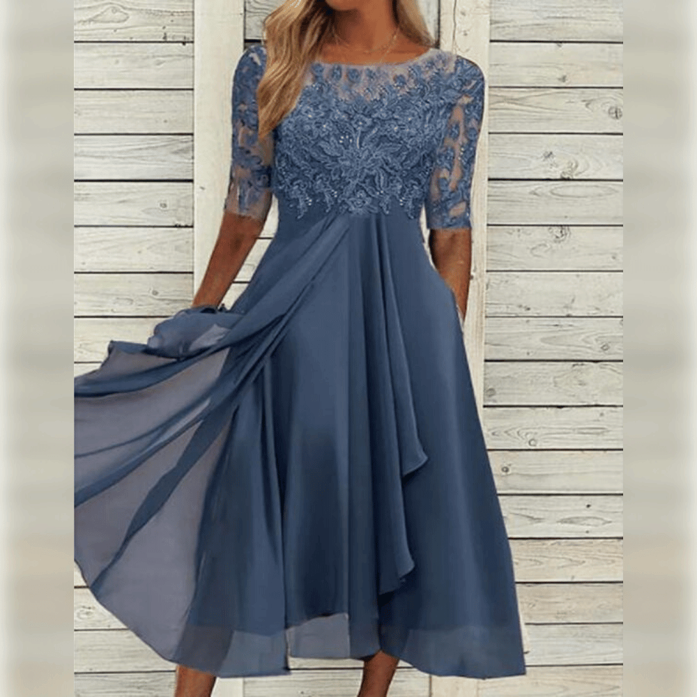 Melisande Elegant Dress for Women – Long Dress in Light Chiffon with Refined Drape