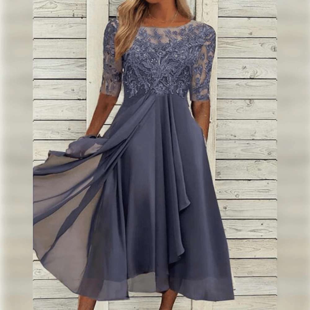 Melisande Elegant Dress for Women – Long Dress in Light Chiffon with Refined Drape