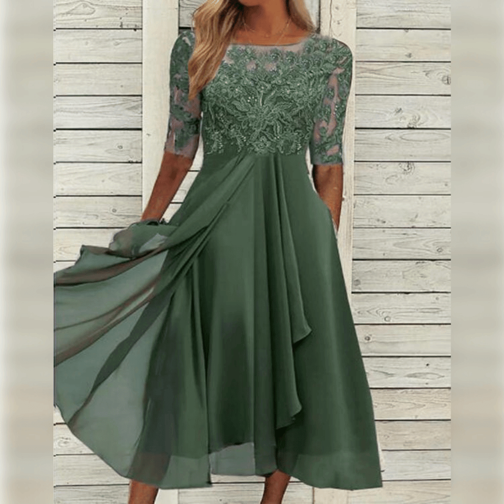 Melisande Elegant Dress for Women – Long Dress in Light Chiffon with Refined Drape