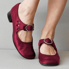 Raianne Shoes for Women – Genuine Leather, Round Toe, Low Block Heel, Buckle Strap – Vintage Style for Every Occasion