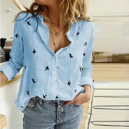 Bianna Oversized Blouse for Women – Loose Casual Cut with V-Neck for Work or Everyday Wear