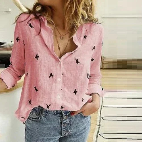 Bianna Oversized Blouse for Women – Loose Casual Cut with V-Neck for Work or Everyday Wear