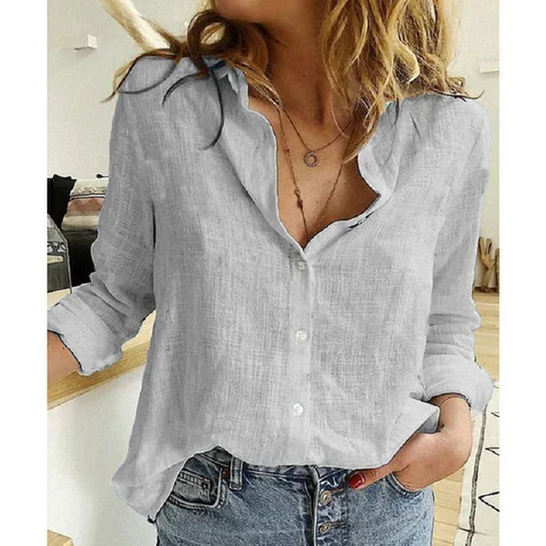 Bianna Oversized Blouse for Women – Loose Casual Cut with V-Neck for Work or Everyday Wear