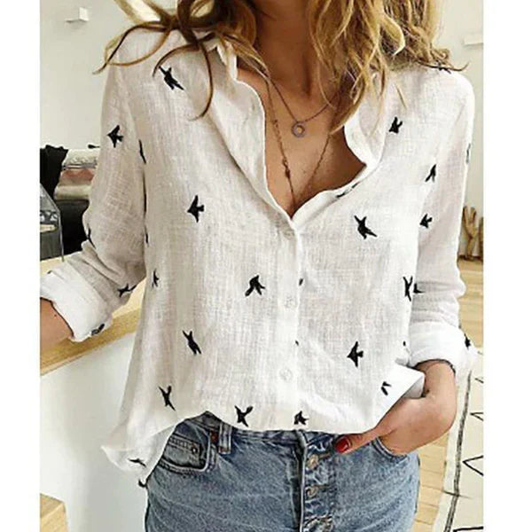 Bianna Oversized Blouse for Women – Loose Casual Cut with V-Neck for Work or Everyday Wear