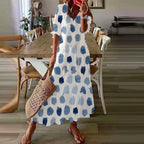 Amelia Long Dress for Women – Elegant Vintage Dress with Flowy Cut & Refined Detail