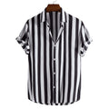 Liam Shirt for Men – Elegant Short Vertical Stripe Shirt, Light for Chic Summer