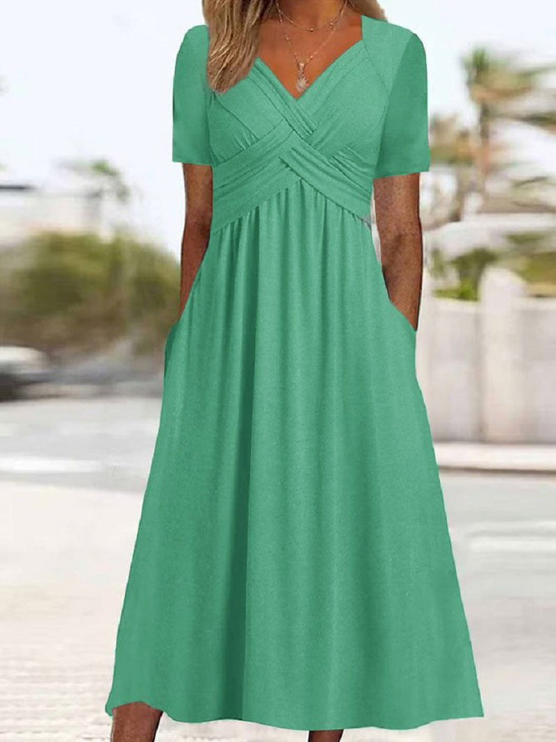 Elisabeth Midi Dress for Women – Elegant Dress with V-Neck, Flowy Cut & Timeless Style