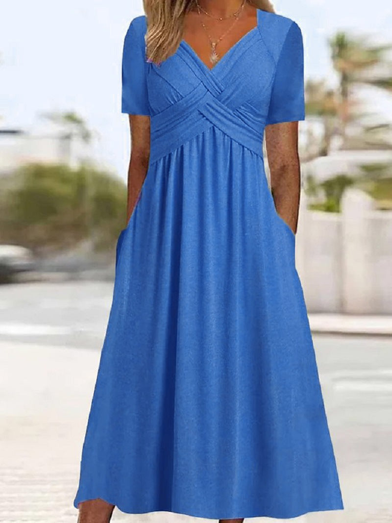 Elisabeth Midi Dress for Women – Elegant Dress with V-Neck, Flowy Cut & Timeless Style