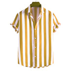 Liam Shirt for Men – Elegant Short Vertical Stripe Shirt, Light for Chic Summer