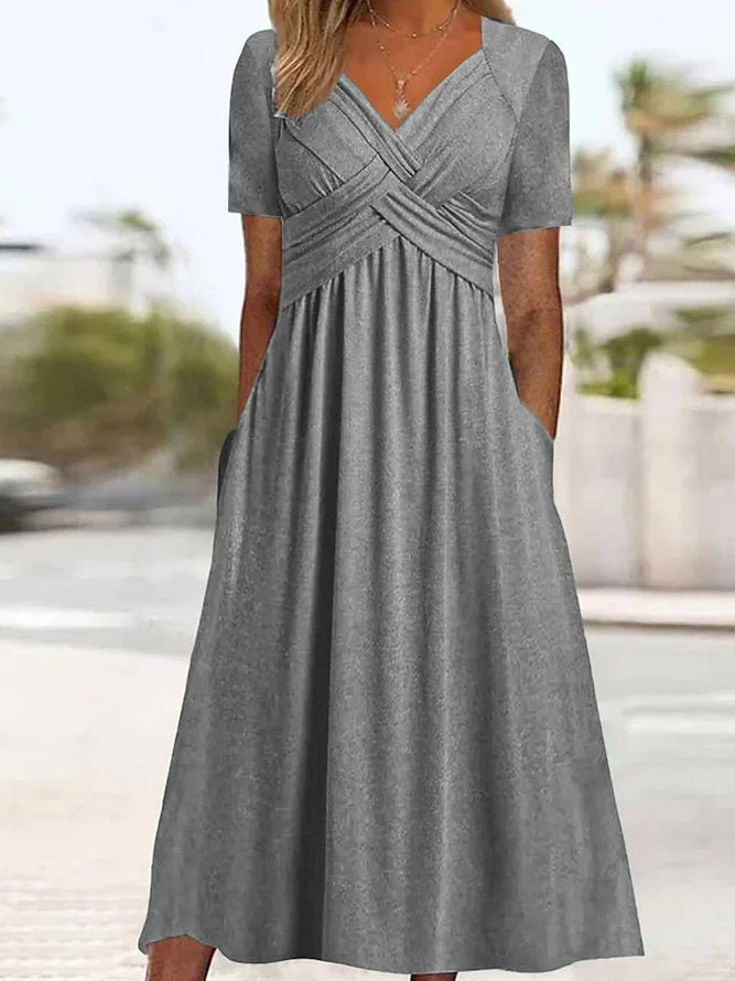 Elisabeth Midi Dress for Women – Elegant Dress with V-Neck, Flowy Cut & Timeless Style