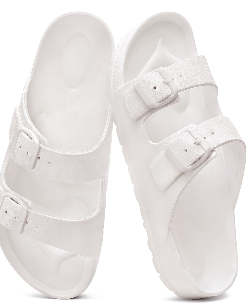 Olyra Sandals for Women – EVA Comfort Slides with Double Adjustable Buckle & Arch Support