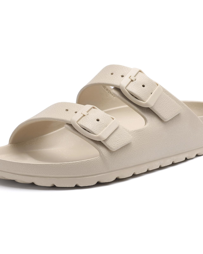 Olyra Sandals for Women – EVA Comfort Slides with Double Adjustable Buckle & Arch Support