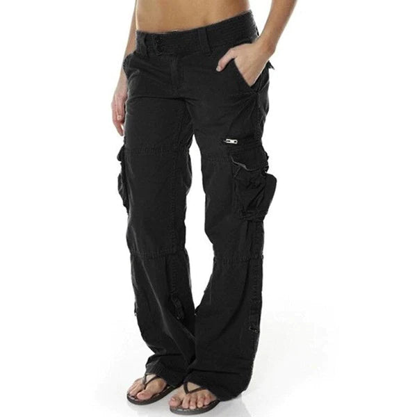 Ainsley Black Cargo Pants – Cotton, Casual & Functional Style for Women