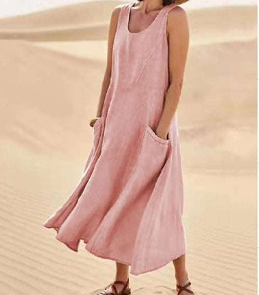 Elise Cotton Dress for Women – Soft, Breathable & Handy Pockets for Everyday Comfort