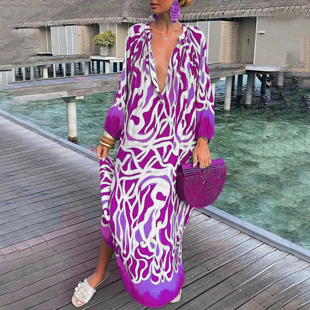 Paulette Long Dress for Women – Light Boho Maxi Style, Ideal for Beach and Summer