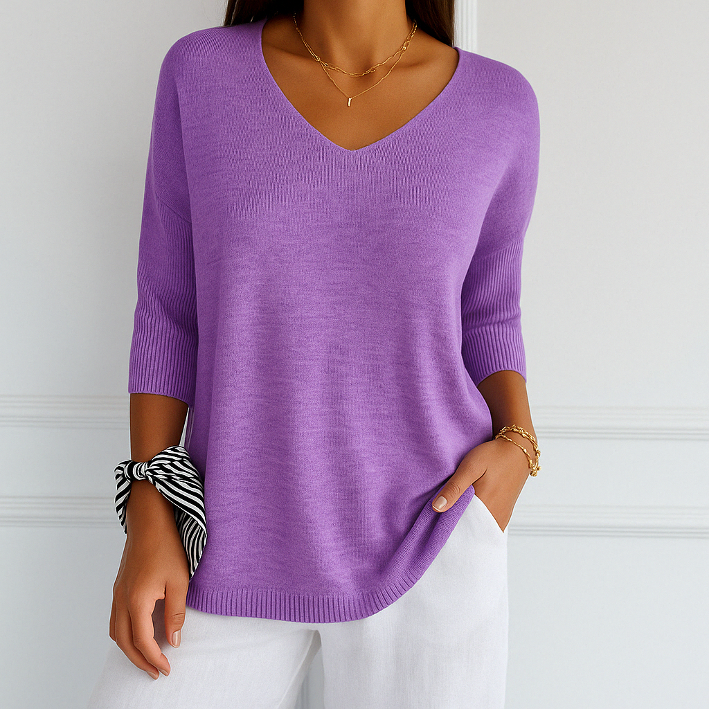 Coraline V-Neck Sweater for Women – Fine Knit, Soft & Elegant for a Refined Style