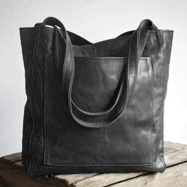 Noelle Tote Bag for Women – Large Genuine Leather Handbag with Compartments & Long Handles