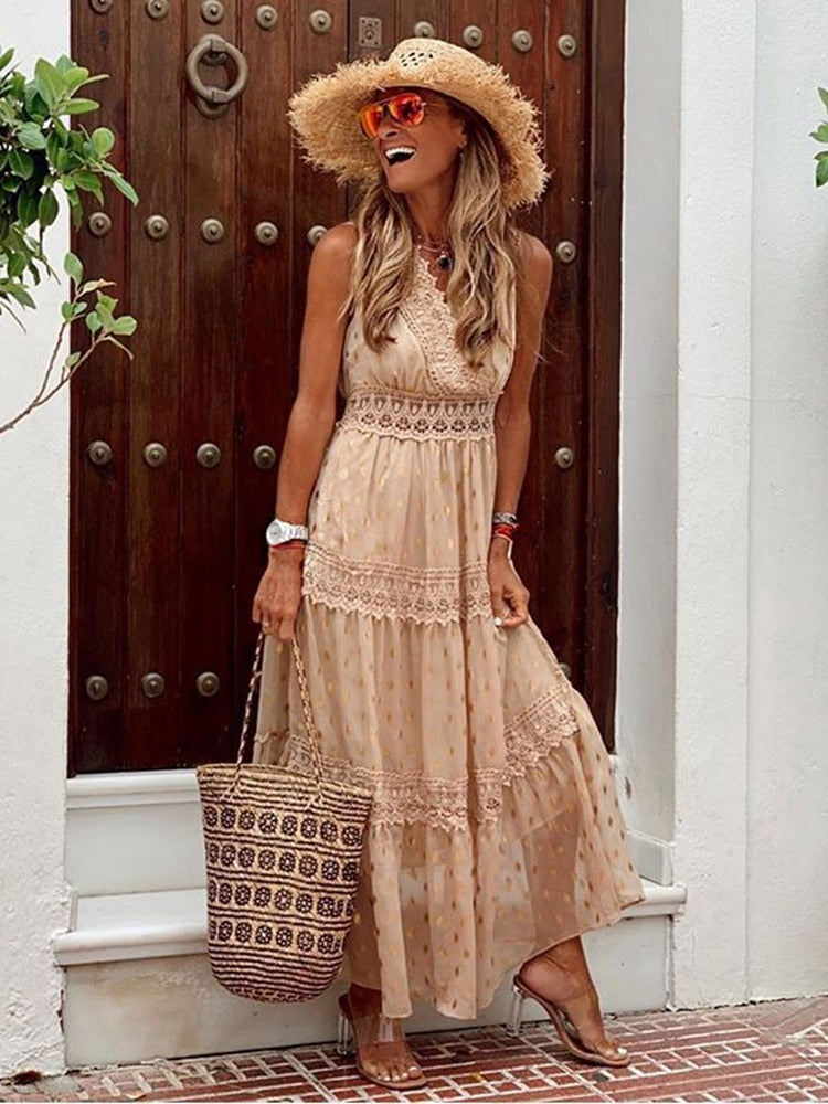 Apolline Summer Dress for Women – Light Boho Dress with Elegant Cut & Flowy Fabric